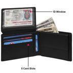 villorse-leather-wallet-open-id-window-five-card-slots - VILL OKSE