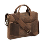 vilo-craft-laptop-bag-brown-leather-side-angle-with-strap - VILL OKSE
