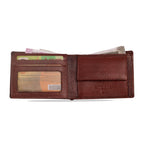 vilo-rfid-leather-wallet-brown-open-with-cards-and-cash - VILL OKSE