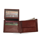 vilo-rfid-leather-wallet-brown-open-with-cards-in-slots - VILL OKSE