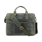 viloa-laptop-bag-green-leather-shoulder-strap - VILL OKSE