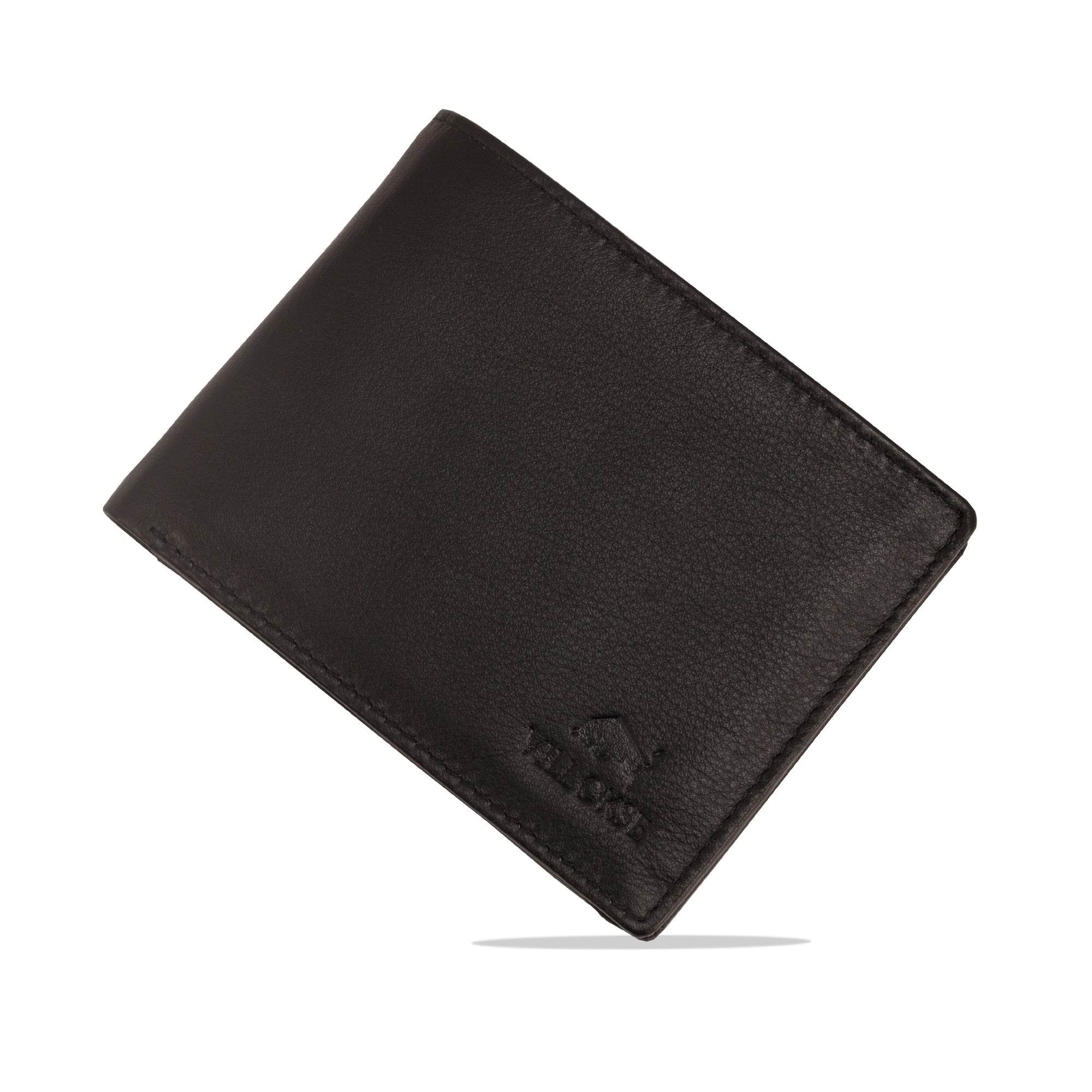 David - RFID Protected Genuine Leather Wallet - Black Nappa - VILL OKSE