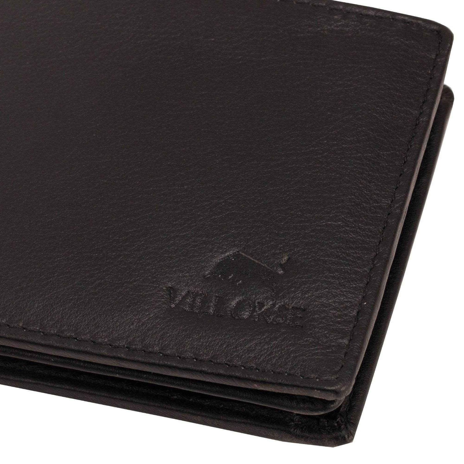 vilrose-leather-wallet-black-closeup-logo-detail - VILL OKSE