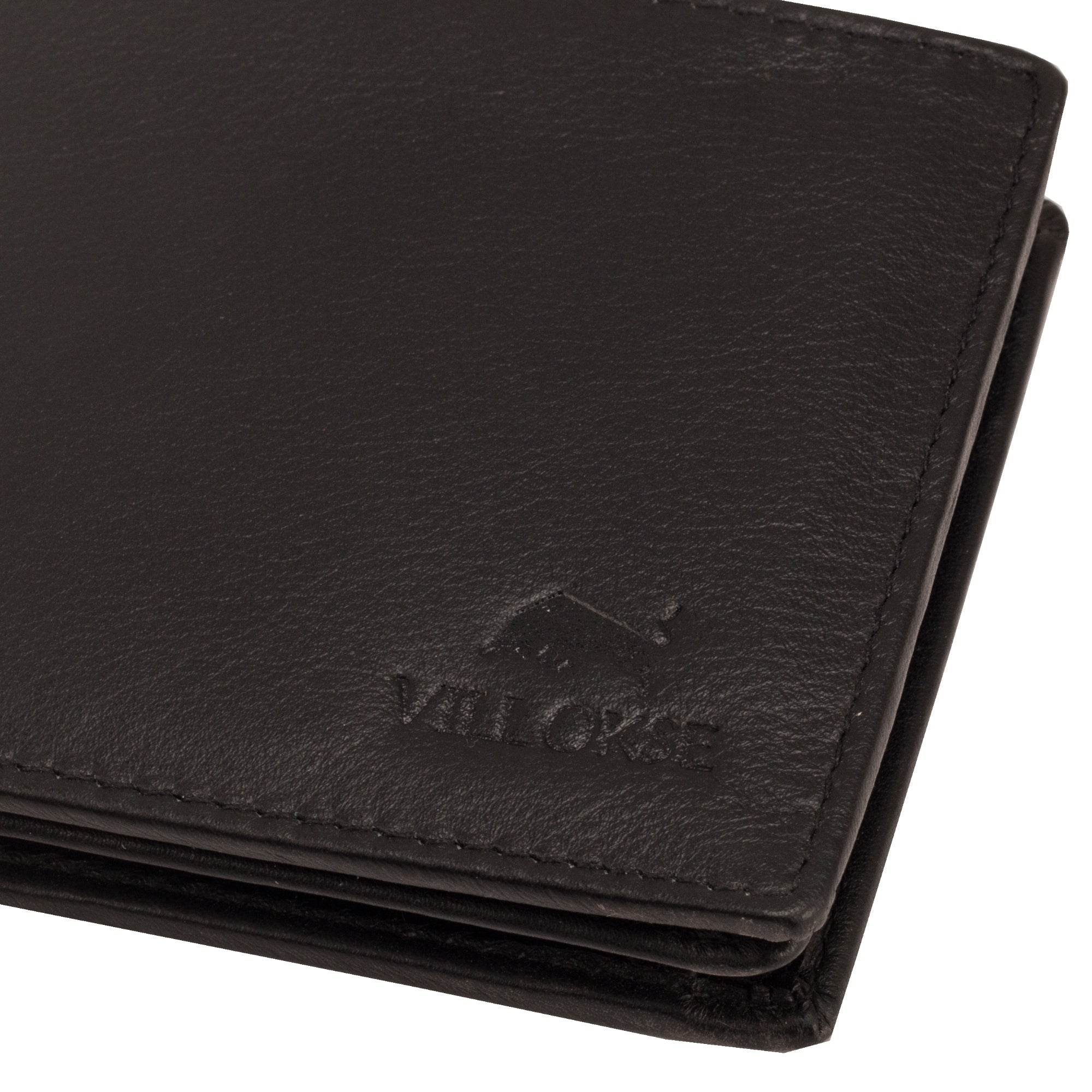 David - RFID Protected Genuine Leather Wallet - Black Nappa - VILL OKSE