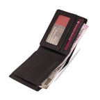 vilrose-leather-wallet-black-opened-side-view - VILL OKSE