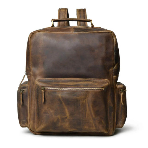 The Barclay - Genuine Leather Backpack - Oak Brown Hunter - VILL OKSE