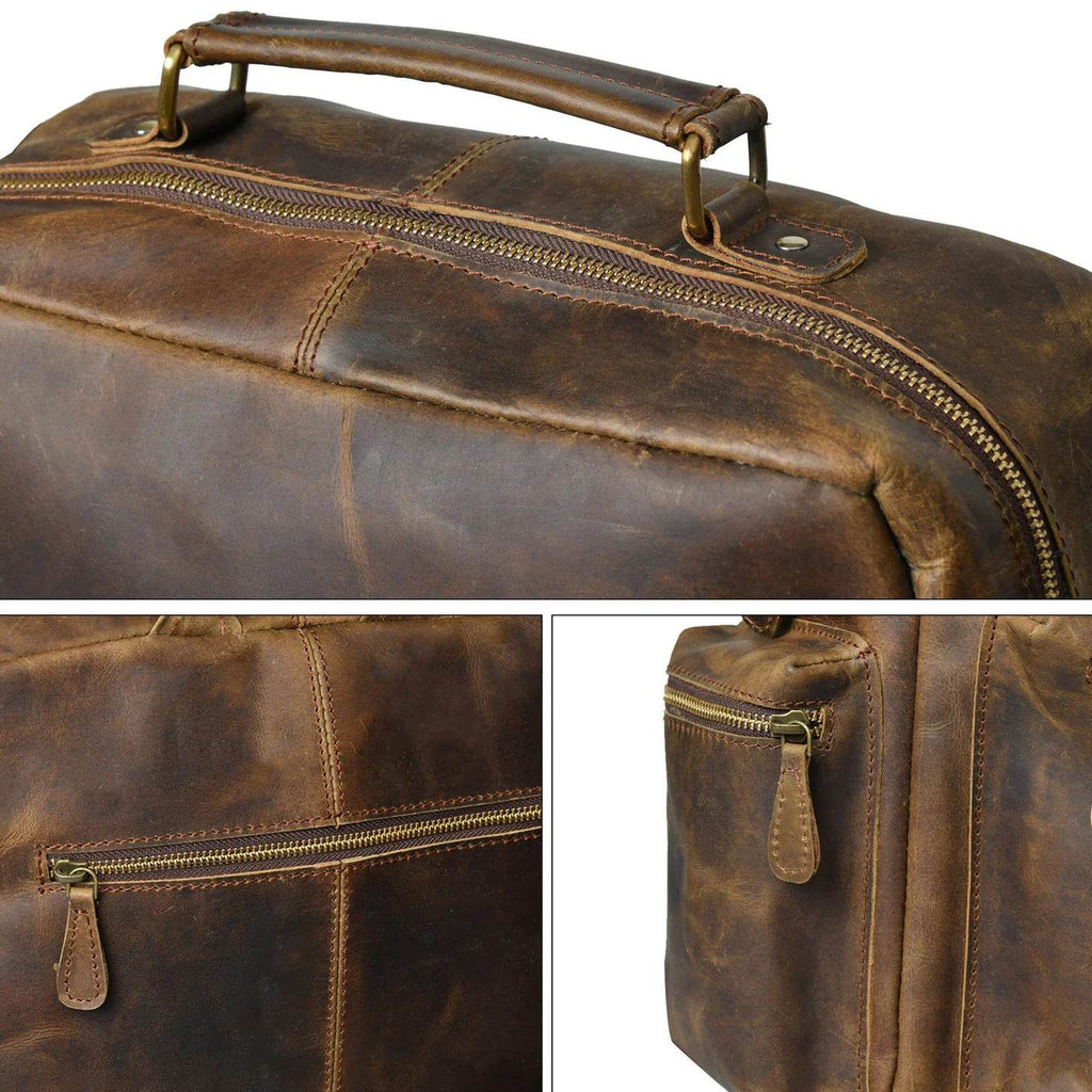 The Barclay - Genuine Leather Backpack - Oak Brown Hunter - VILL OKSE
