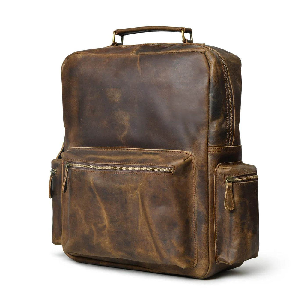 The Barclay - Genuine Leather Backpack - Oak Brown Hunter - VILL OKSE