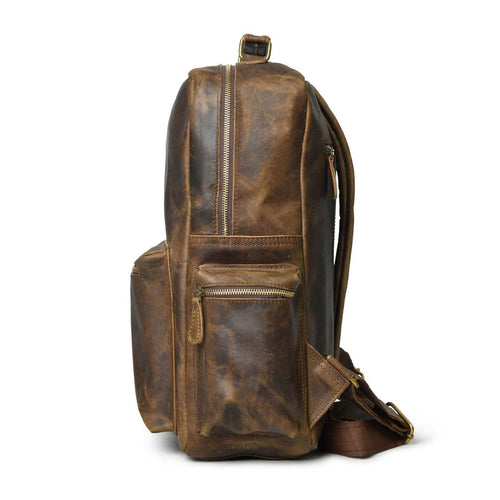 The Barclay - Genuine Leather Backpack - Oak Brown Hunter - VILL OKSE