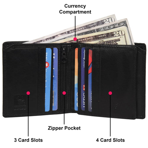 The California - RFID Protected Leather Wallet - Black Nappa - VILL OKSE