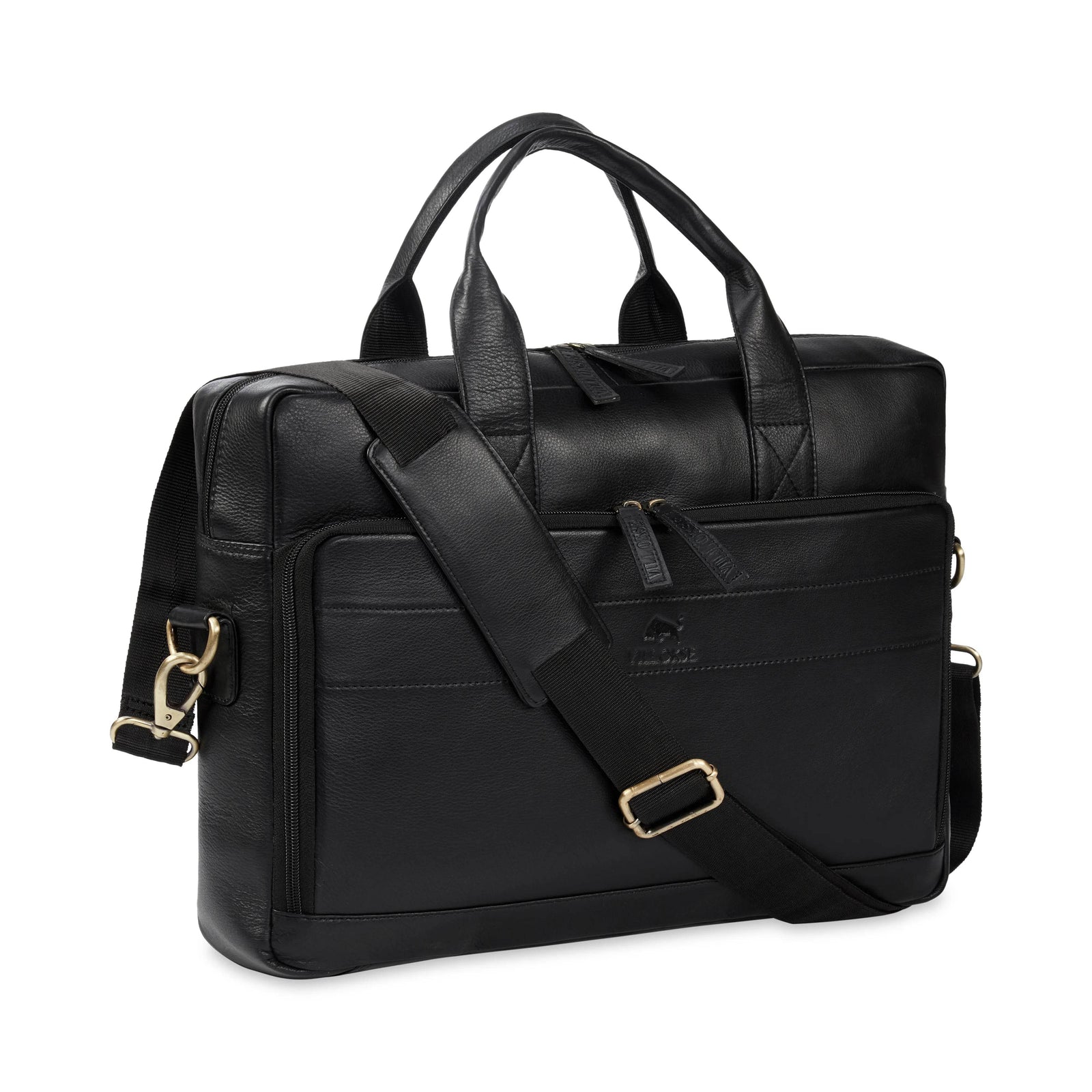 wildcase-nappa-leather-laptop-bag-side-view-with-shoulder-strap - VILL OKSE